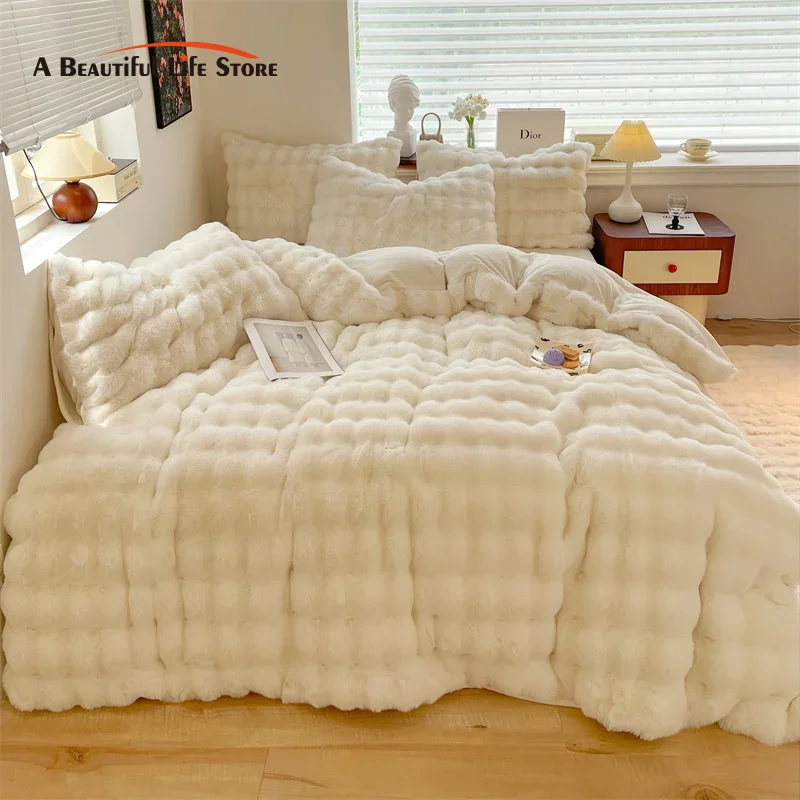 Home Textiles Super Soft - Luxo Faux coelho Fur conjunto de