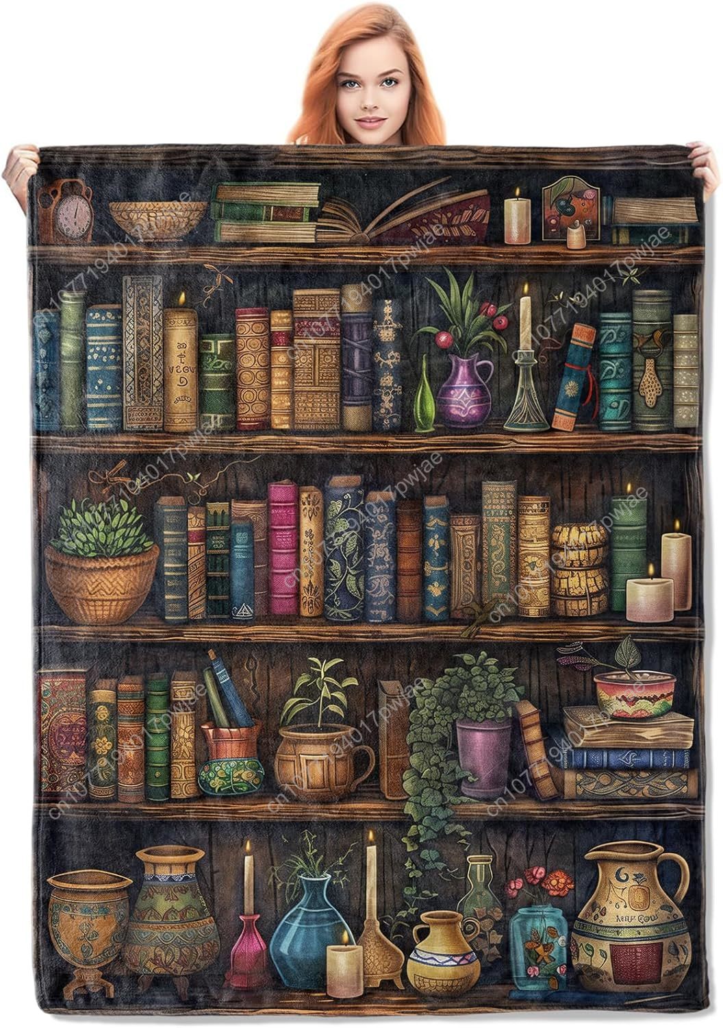 Home Textiles Blanket - Cobertor de estante vintage para leitura,