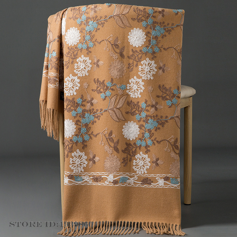Home Textiles Blanket - Cachecol Feminino de Caxemira Pashmina com