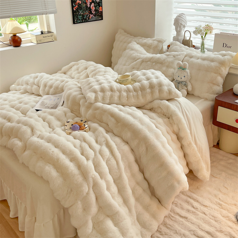 Luxo Faux coelho Fur conjunto  - Home Textiles Super Soft avaliação e preço