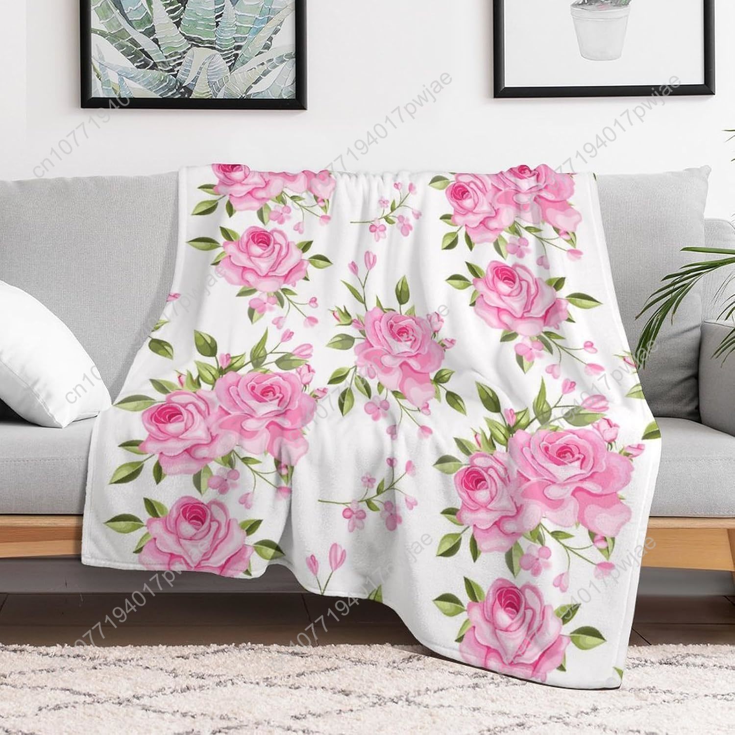 Flor rosa lance cobertor decor - Home Textiles Blanket avaliação e preço