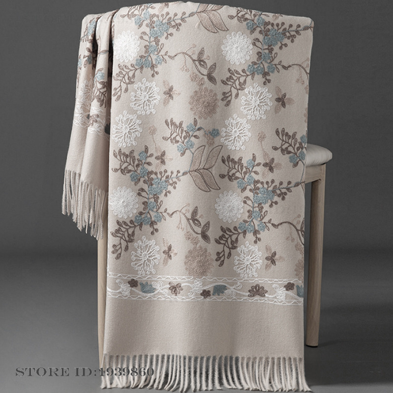 Cachecol Feminino de Caxemira  - Home Textiles Blanket avaliação e preço