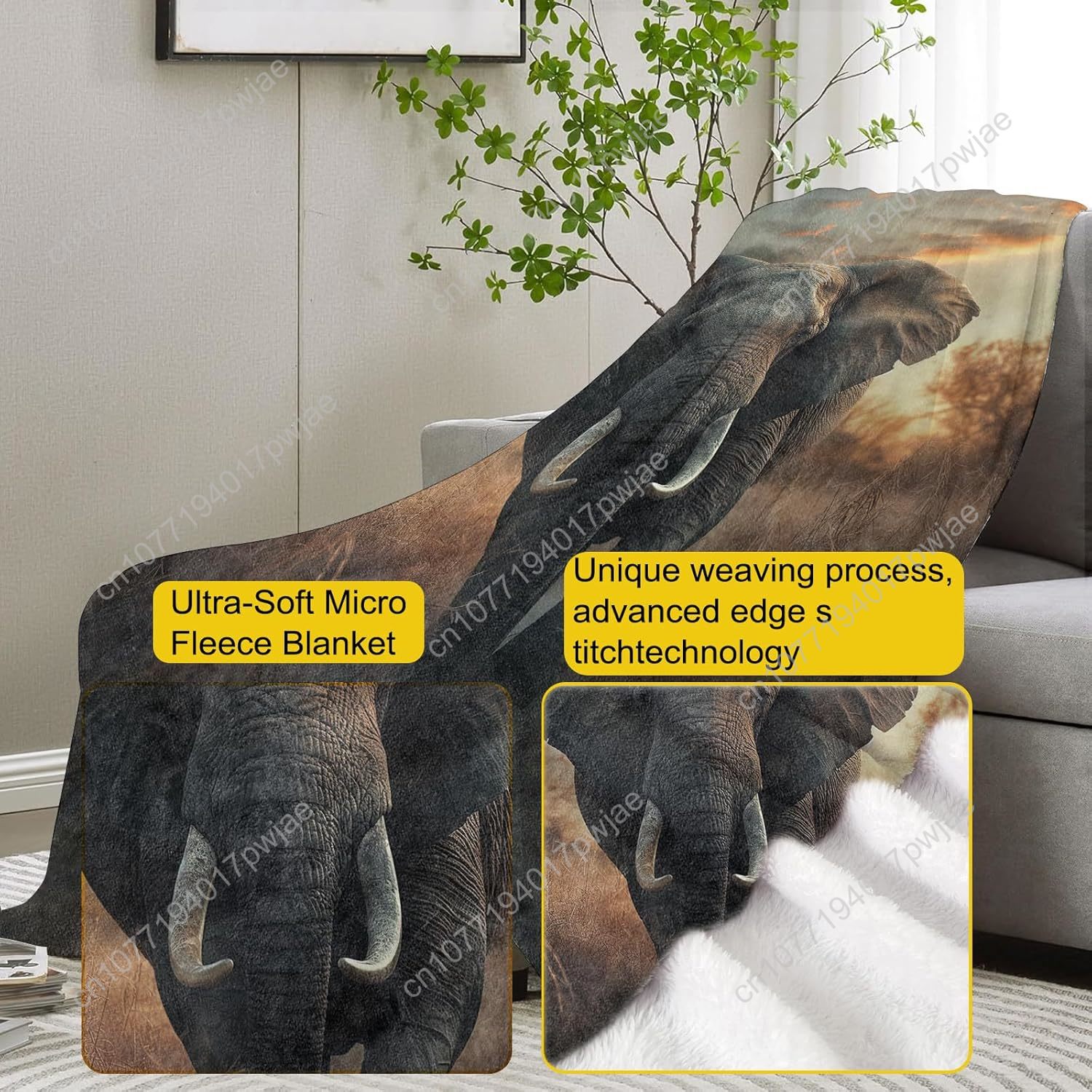 Cobertor de lã de elefante, ce - Home Textiles Blanket avaliação e preço