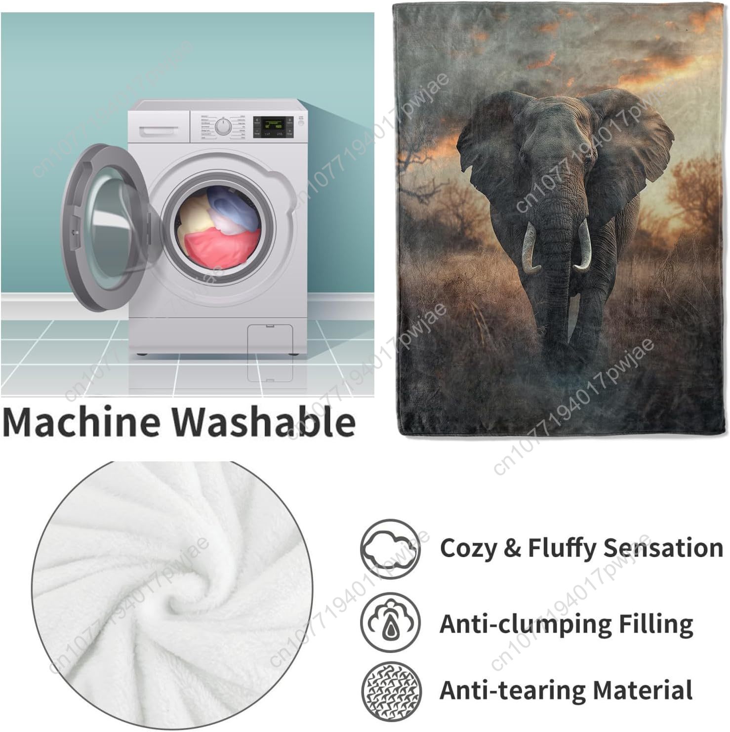 Cobertor de lã de elefante, ce - Home Textiles Blanket avaliação e preço