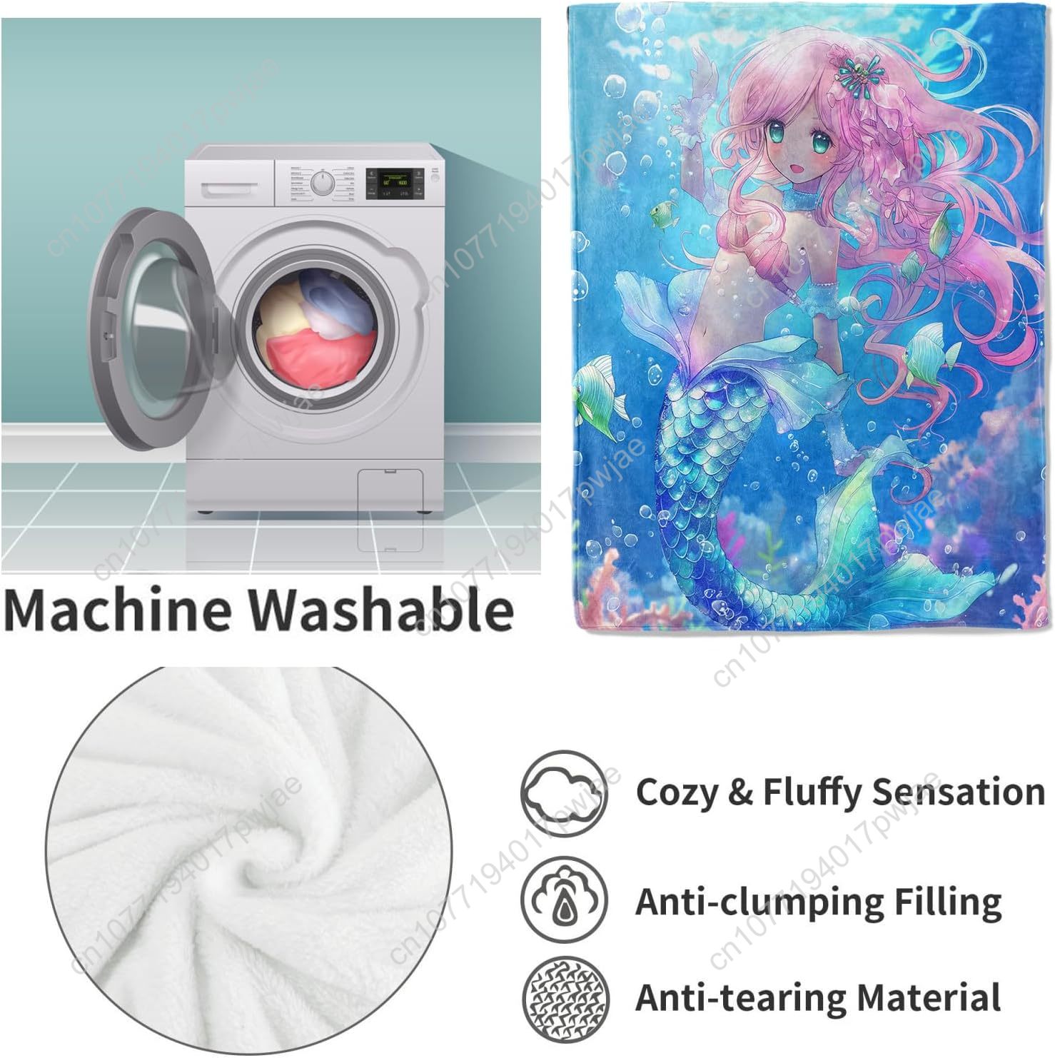 Bonito sereia cobertor dos des - Home Textiles Blanket avaliação e preço